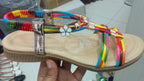 Rainbow Boho T-Strap Sandals - Multicolor Summer Sandals for Women