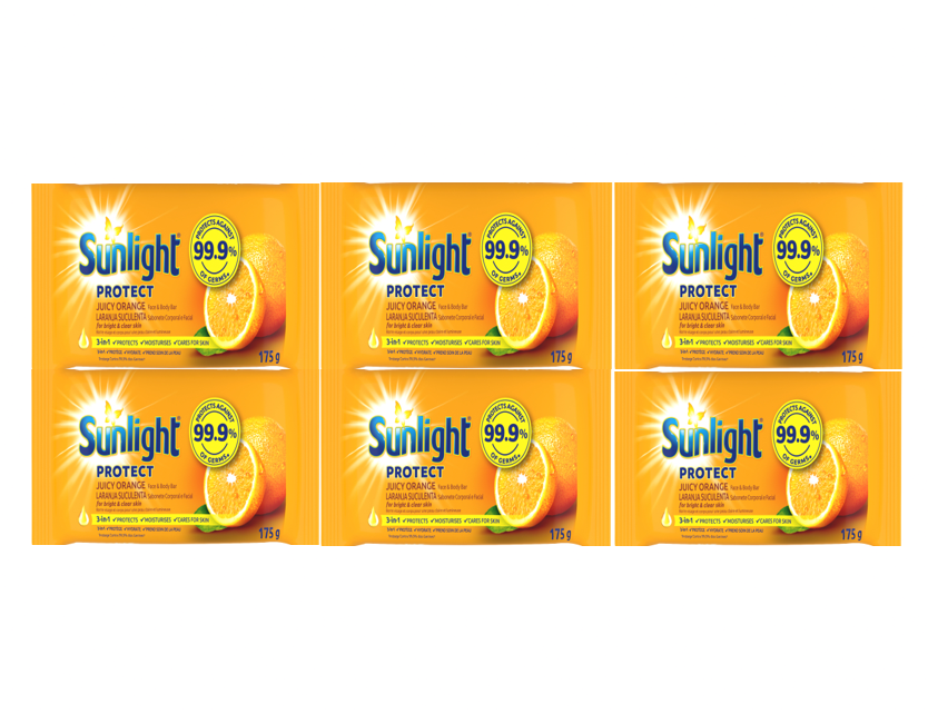 Sunlight Juicy Orange Bar Soap 175g  x  6