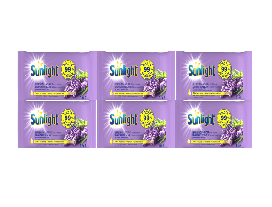 Sunlight Refreshing Lavender Bar Soap 175g  x  6